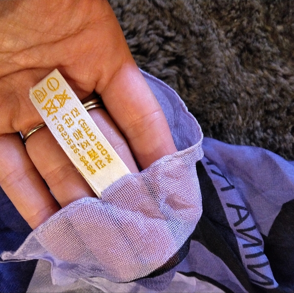 Nina Ricci Logo Silk Scarf Purple - Picture 6 of 6